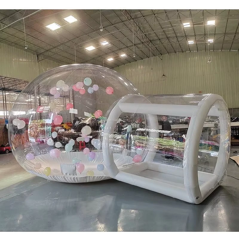 Lều Bóng Inflatable Ngoài Trời với Đường Hầm, Lều Bóng Trong Suốt Inflatable