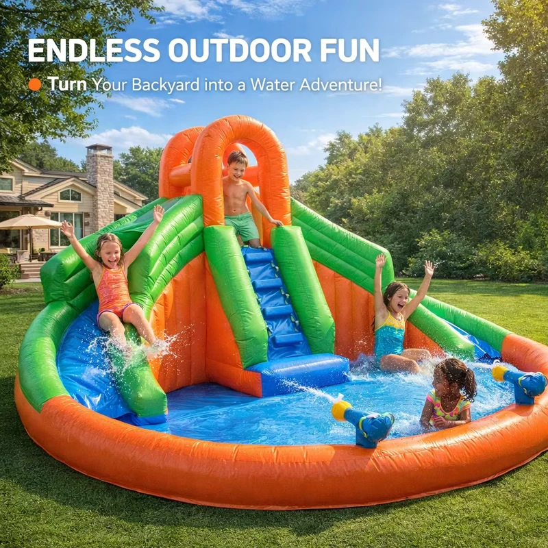 Toboggan sec gonflable extérieur commercial géant en PVC sur mesure pour enfants et adultes