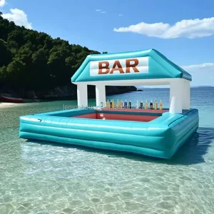 Bar flotante inflable para piscina al aire libre con sofá, carpa rebotante, asientos para adultos, bar inflable para fiestas en el jardín