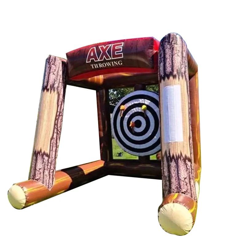Jeu gonflable extérieur pour carnaval défi de lancer de hache pour adultes et enfants