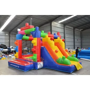 Castillo inflable para niños al aire libre con casa de rebote y tobogán combinado para juegos en el parque