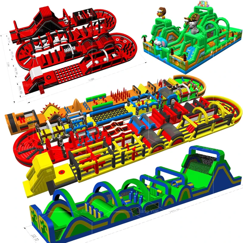 Outdoor Inflatable Hindernisparcours Herausforderungen Erwachsener Inflatable Hindernisparcours Inflatable Hindernisrennen Spiel