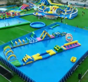 屋外インフレータブル障害物コース浮遊アクアパーク子供用水上公園プラットフォーム巨大インフレータブル水上公園