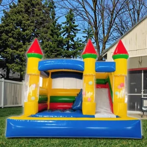 야외 PVC 풍선 점핑 캐슬 바운스 하우스 콤보 슬라이드 6x6m 250kg 용량 1년 보증