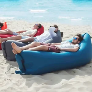 Outdoor Inflatable Pink Sofa Camping Accessories Dampproof Mattress Type Air Lounger Couch