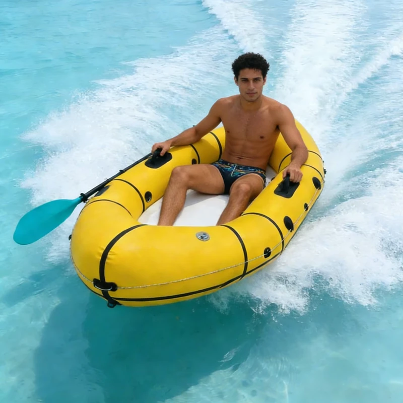 Aufblasbares Gummiboot für den Außenbereich PVC Leichtgewicht Hartboden 2,1 3m 2 Paddler Rafting Kajak