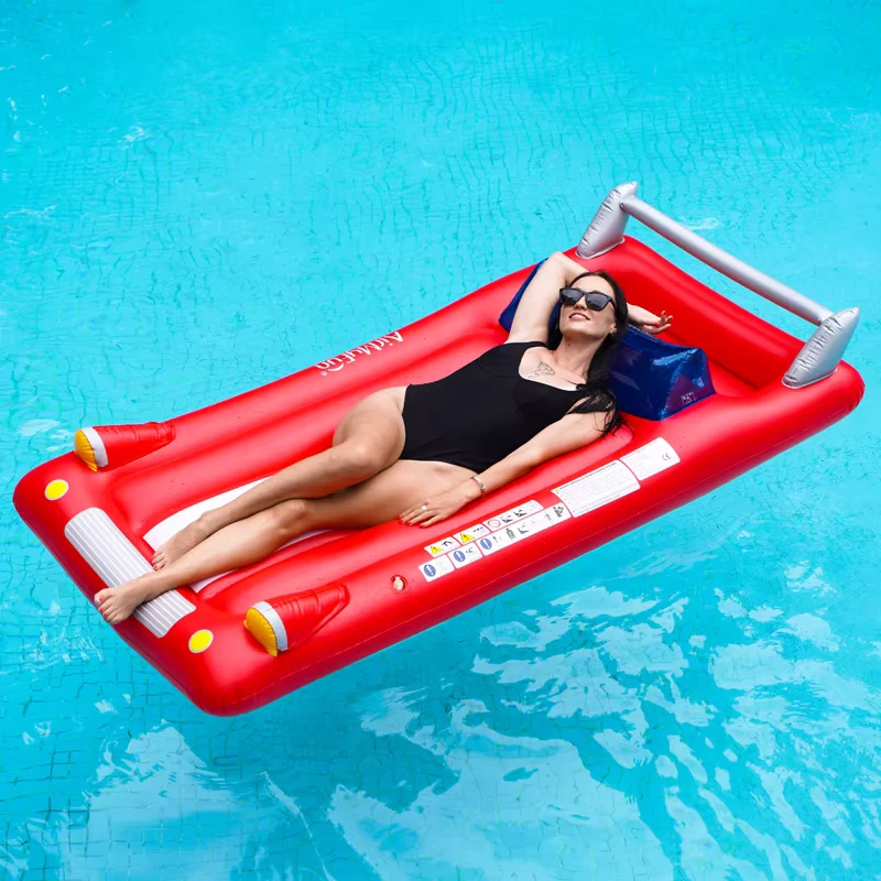 Matelas Gonflable Flottant Écologique en PVC de 0,25 mm d'Épaisseur, Forme Rectangulaire, Marque AirMyFun pour la Natation