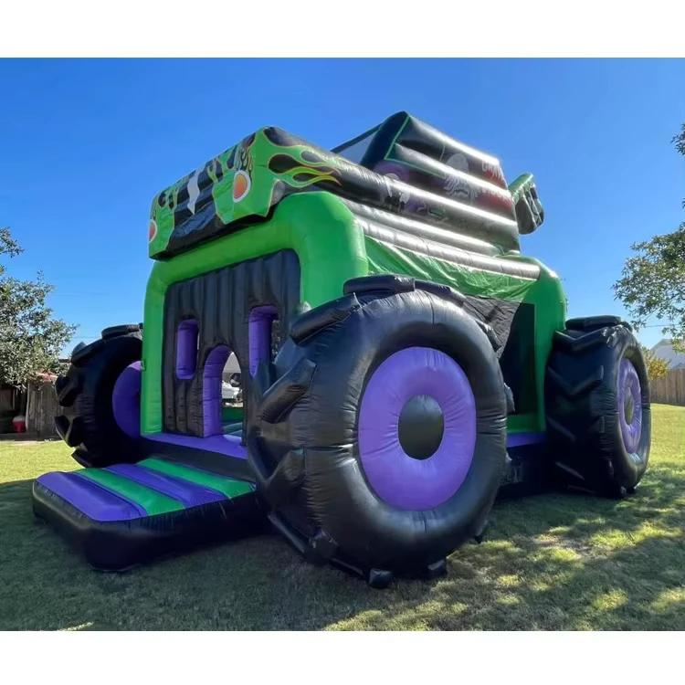 Buiten Inflatable Waterglijbaan Inflatable Springkussens Grave Digger Monster Truck Bounce Huis