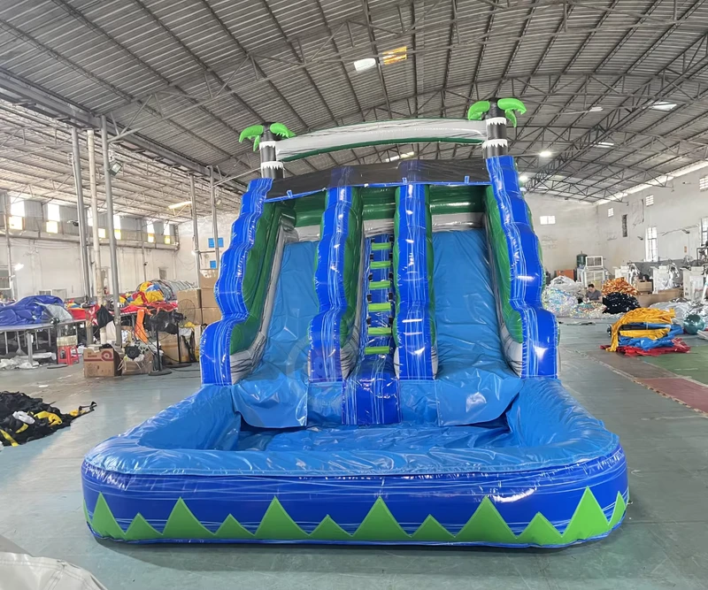 Tobogán inflable para agua al aire libre, tobogán de piscina inflable, tobogán de castillo hinchable