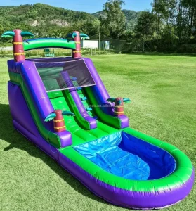 Outdoor Inflatable Water Slide Party Rentals Commercial Grade Water Slide with Pool for Kids PVC Material