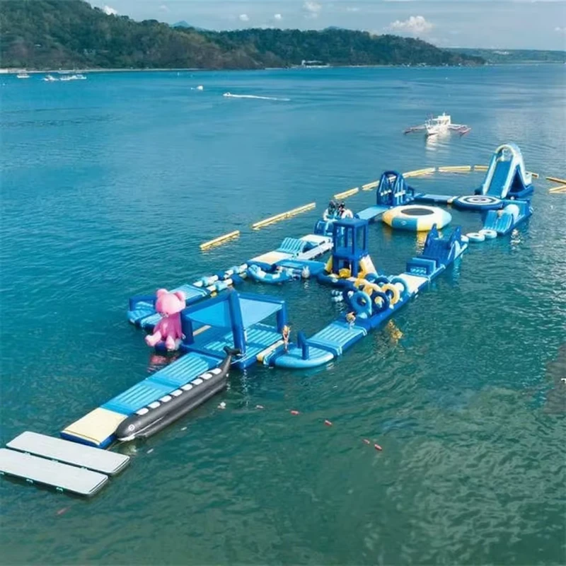 Jeux aquatiques gonflables en plein air, parc aquatique flottant géant gonflable pour enfants