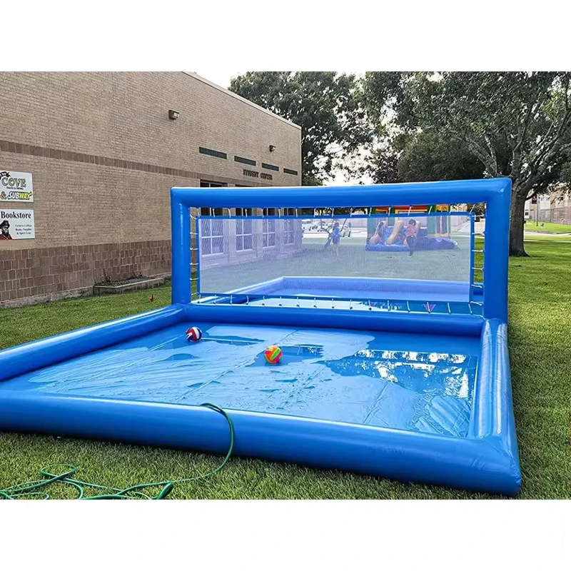 Piscina Inflável para Natação ao Ar Livre Piscina Portátil Campo de Voleibol Inflável com Rede de Voleibol