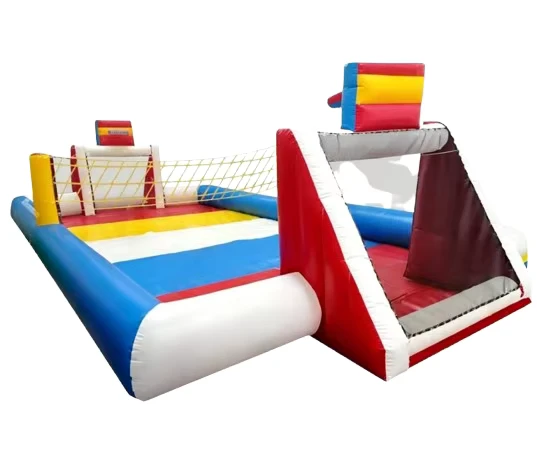 屋外インフレータブル水バレーボールバスケットボールサッカー3in1コートインフレータブルソープコート水遊び