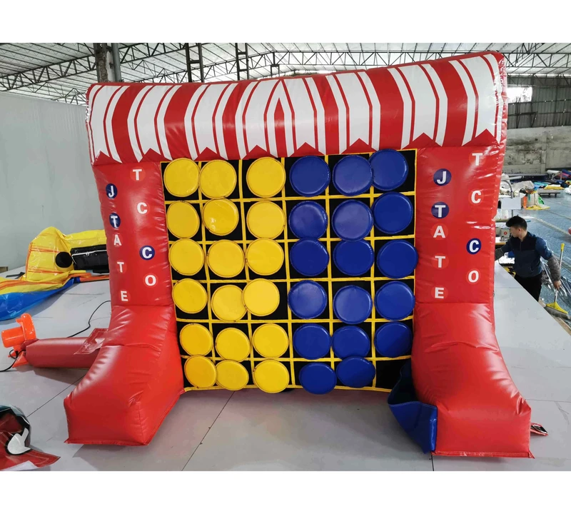 เกมกีฬาอินเตอร์แอคทีฟกลางแจ้ง จุดเล่นเกม Inflatable Carnival Tic Tac Toe บอร์ดดาร์ทพีวีซี