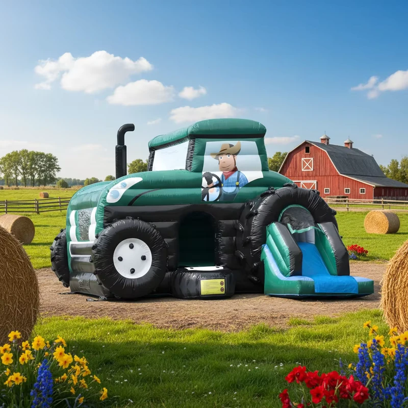 Giochi Gonfiabili per Bambini all'Aperto, Casa Gonfiabile Gigante con Scivolo