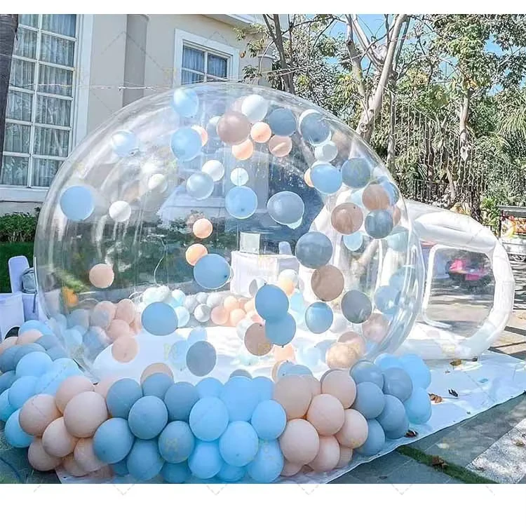 Rumah Gelembung Balon Pesta Anak-Anak Luar Ruangan Inflatable PVC Rumah Gelembung Putih Transparan