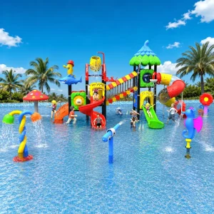 Équipement de jeu aquatique pour enfants avec toboggan à eau extérieur - Parc aquatique commercial