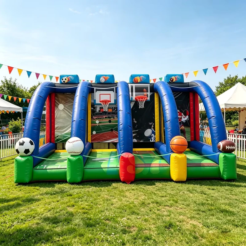 야외 대형 4인 1 Inflatable 카니발 게임 사격 게임 공원 장비 성인 게임