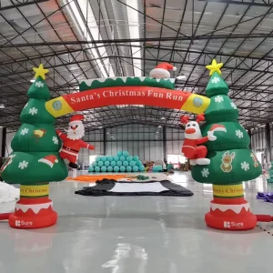ซุ้มโฆษณาคาร์ตูนลอยน้ำ PVC กันน้ำขนาดใหญ่สำหรับเทศกาลคริสต์มาส
