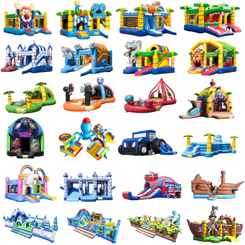 Château gonflable de mariage blanc extérieur grand format, bouncers personnalisés, châteaux de saut, combo toboggan, maison de saut