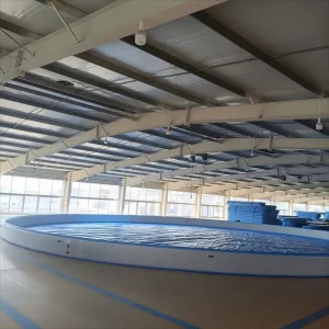 Outdoor Large Size Inflatable Swimming Pool for Children Safety Mesh Automatic Blower Drop Stitch PVC Repair Material