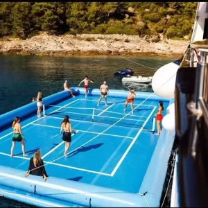 Outdoor Mobile Tennis Court Floating Inflatable Water Sports Arena 16×8 PVC Laminated Fabric