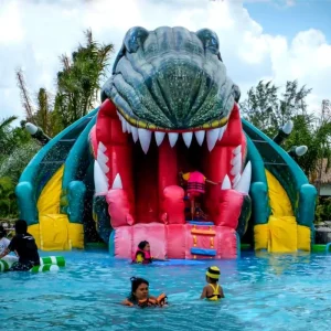 बाहरी मोबाइल जल मनोरंजन पार्क एक्वा पार्क inflatable डाइनासोर जल पार्क