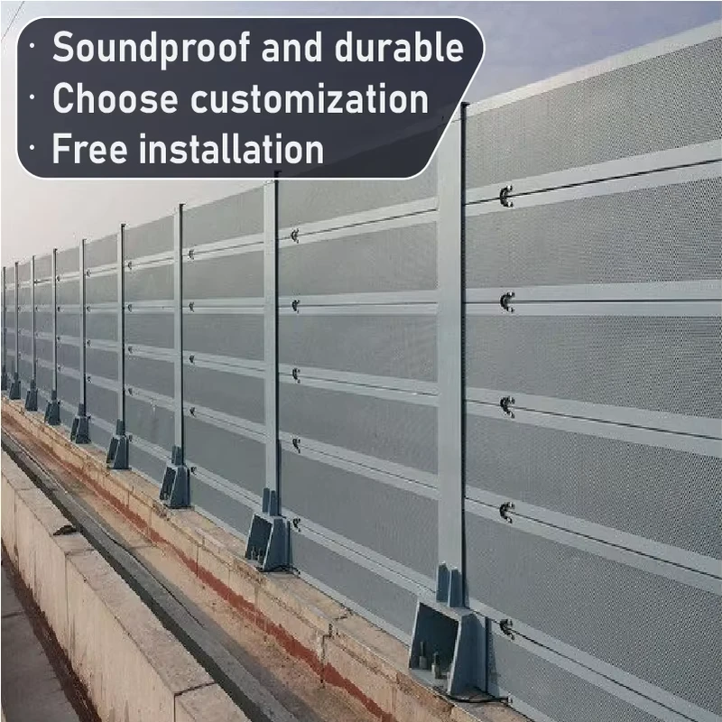 Penghalang Kebisingan Eksterior Rumah Sakit Modern Outdoor Desain Lubang Mikro Lembaran PVC Galvanis Tahan Air dan Api, Kedap Suara untuk Jalan Raya