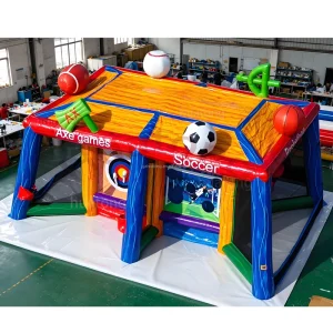 Jogos de Carnaval Infláveis 6 em 1 para Aluguer, Basquetebol e Futebol, Jogo Interativo Inflável Mais Popular