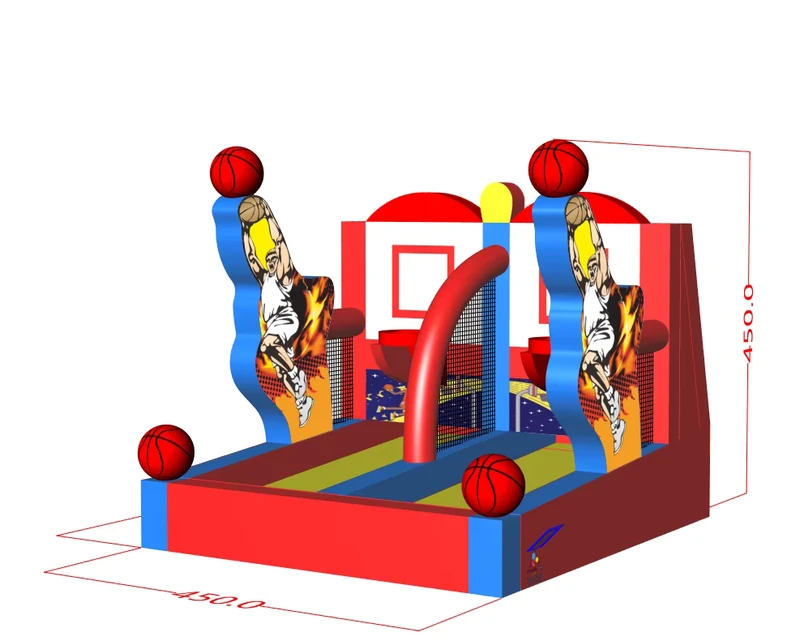 Casa gonfiabile per sport con slam dunk in PVC per adulti, divertimento giocoso con palla da lancio