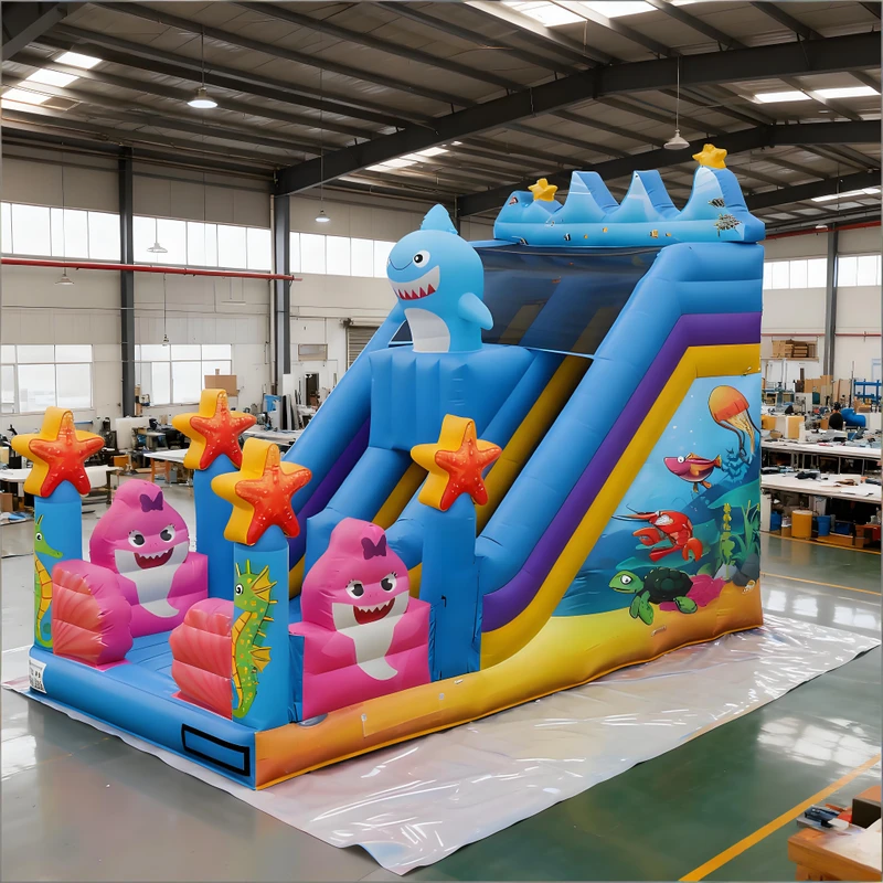 アウトドアPVCインフレータブルオーシャンテーマキッズバウンスハウス インフレータブルドライスライド ジャンピングキャッスル インフレータブルスライド