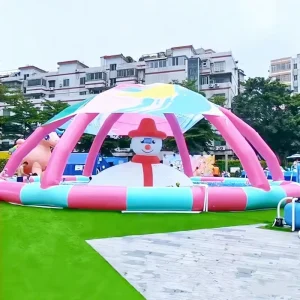 Outdoor PVC Inflatable Round Swimming Pool With Tent Animal Pool for Children’s Water Playground