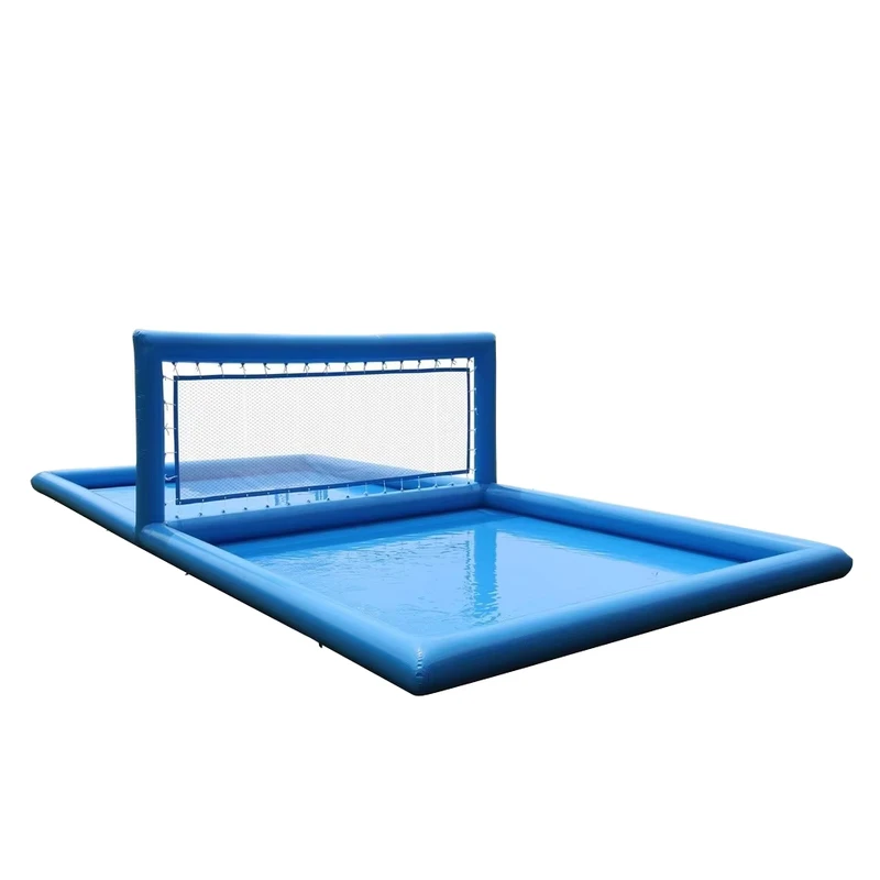 Campo da Pallavolo Gonfiabile in PVC con Area Giochi d'Acqua Include Rete e Soffiatore per Uso in Spiaggia o Giardino