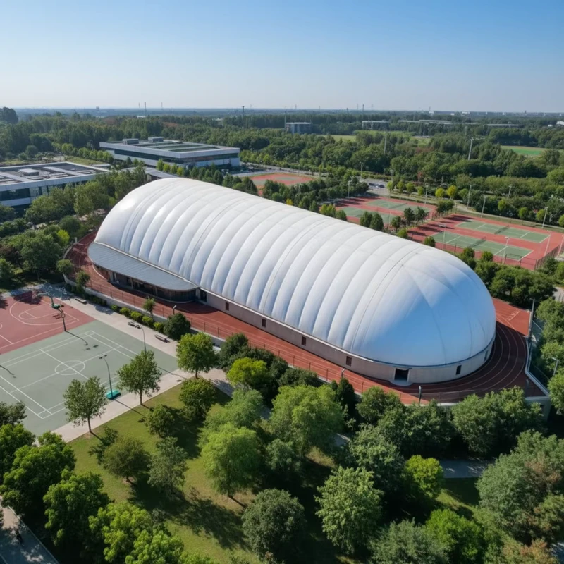Outdoor PVC PVDF Inflatable Sports Air Dome Tents PVDF Air Supported Membrane Inflatable Igloo Football Swim Pool Bubble Houses