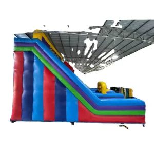 Outdoor PVC Tarpaulin Inflatable Slide with Rock Climbing Wall CE Certified 0.55mm Thick Commercial Use