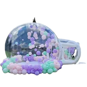 Outdoor PVC Transparent Single Tunnel Inflatable Bubble Tent CE Approved Blower Ball Diameter 3M for Family Camping Backyard