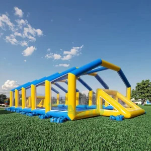 Outdoor Park Party Game Sports Inflatable Water Soap PVC Football Goal Court Field Soapy Soccer Ball Pool Table Playground