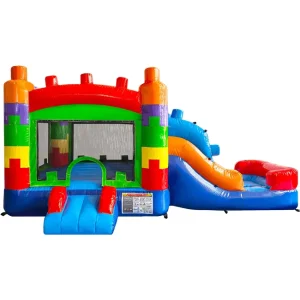 Nhà Bouncy Inflatable Nhiệt Đới Kết Hợp Tiệc Trẻ Em Với Đường Trượt