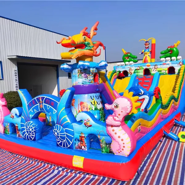 Outdoor Party Toy Inflatable Bouncer House Combo Obstacle Course Climbing Slide with Blower Included for Kids Fun