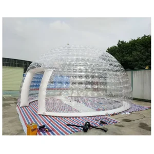Outdoor Party Transparent Inflatable Tent with Clear Dome Bubble Arch Type Waterproof and Windproof Electric Air Pump for Events