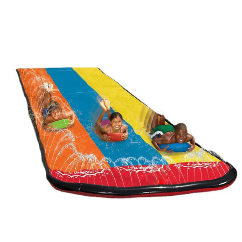 Juguetes de Juego al Aire Libre Inflables Deslizadores de Agua Triple Rápido para Niños en Juegos de Jardín