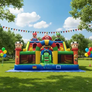 Outdoor Playground Cartoon Theme Party Jumping Castle Obstacle Games Inflatable Bouncer for Children Commercial Use 3 Year
