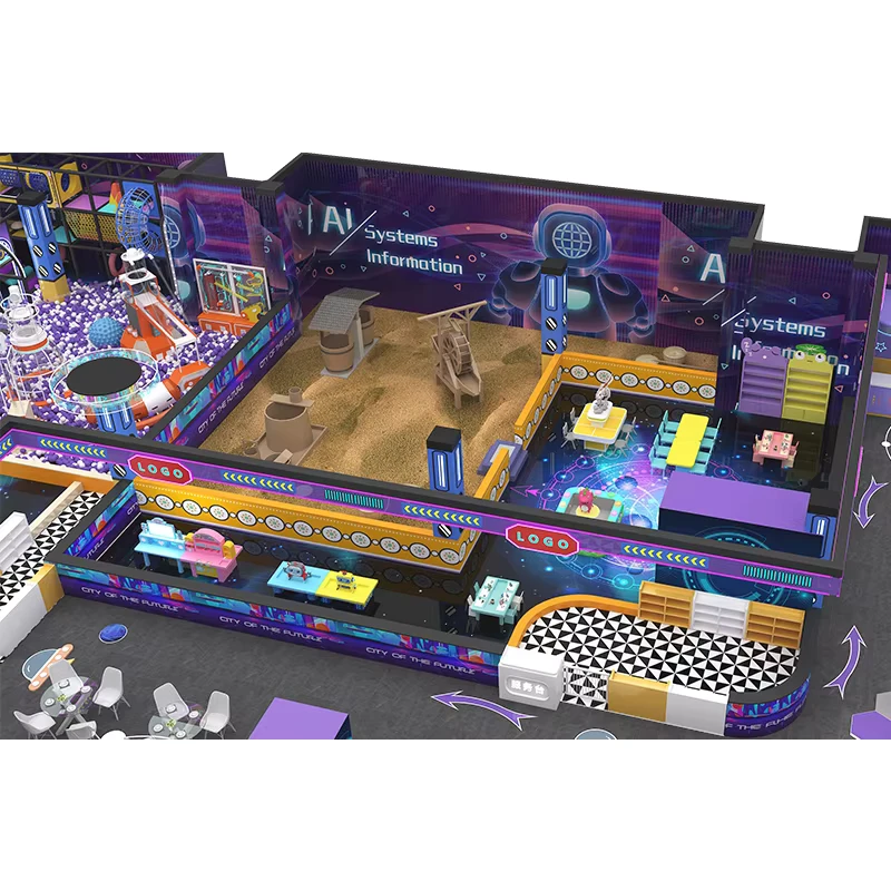 Outdoor Playground Equipment Design Installation One Stop Service Shopping Mall Inflatable Castle Easy Setup Custom