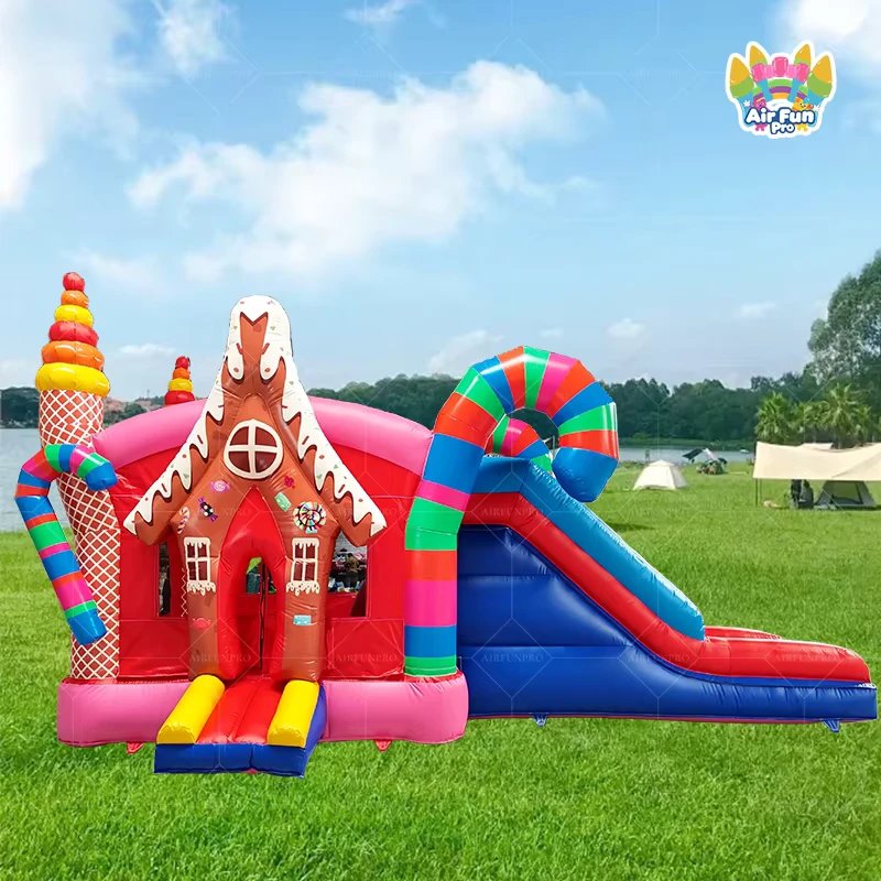 Lâu đài bouncy thương mại cho trẻ em bằng PVC ngoài trời với cầu trượt bánh sinh nhật công chúa