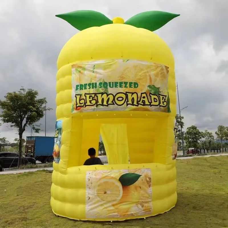 Kios Cup Lemonade Inflatable Portable Iklan Luar Ruangan, Tenda Stand Lemonade Inflatable