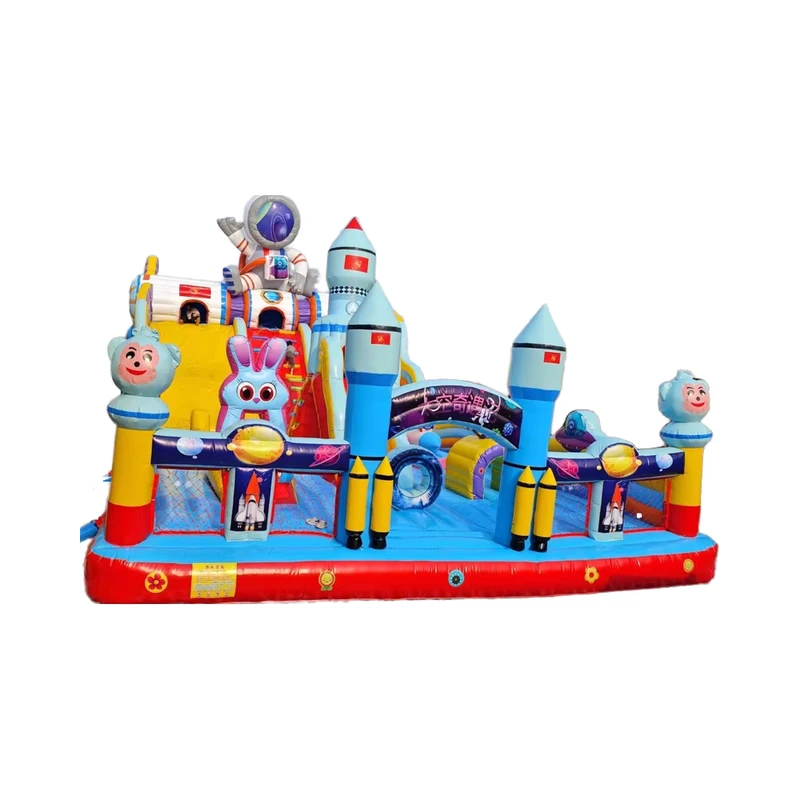 Kombinasi Kastil Lompat Inflatable Portable Luar Ruangan, Bouncer Dewasa, PVC, Kastil Lompat Tradisional untuk Penggunaan Komersial