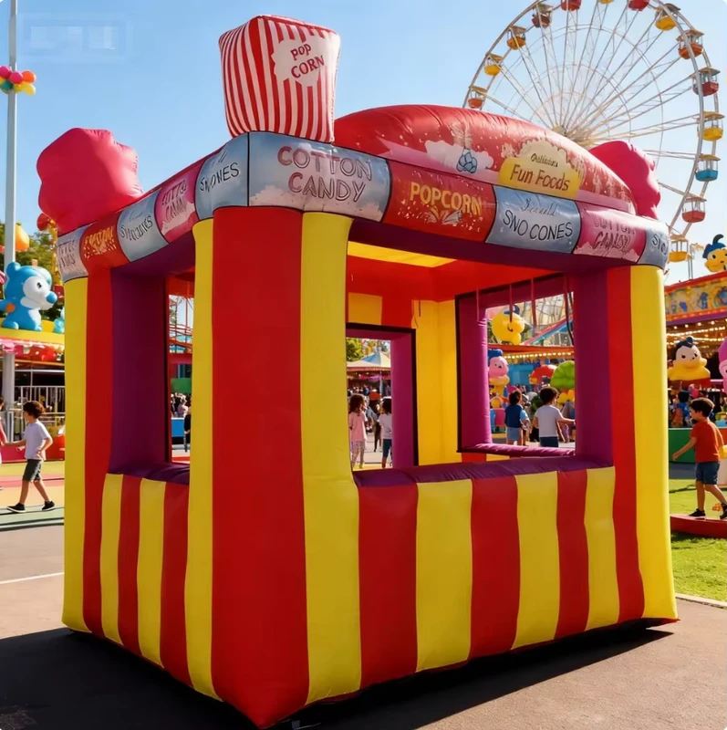 Outdoor Promotional Eco Friendly PVC Oxford Cloth Inflatable Snack Food Kiosk Booth with Easy Setup for Party Events