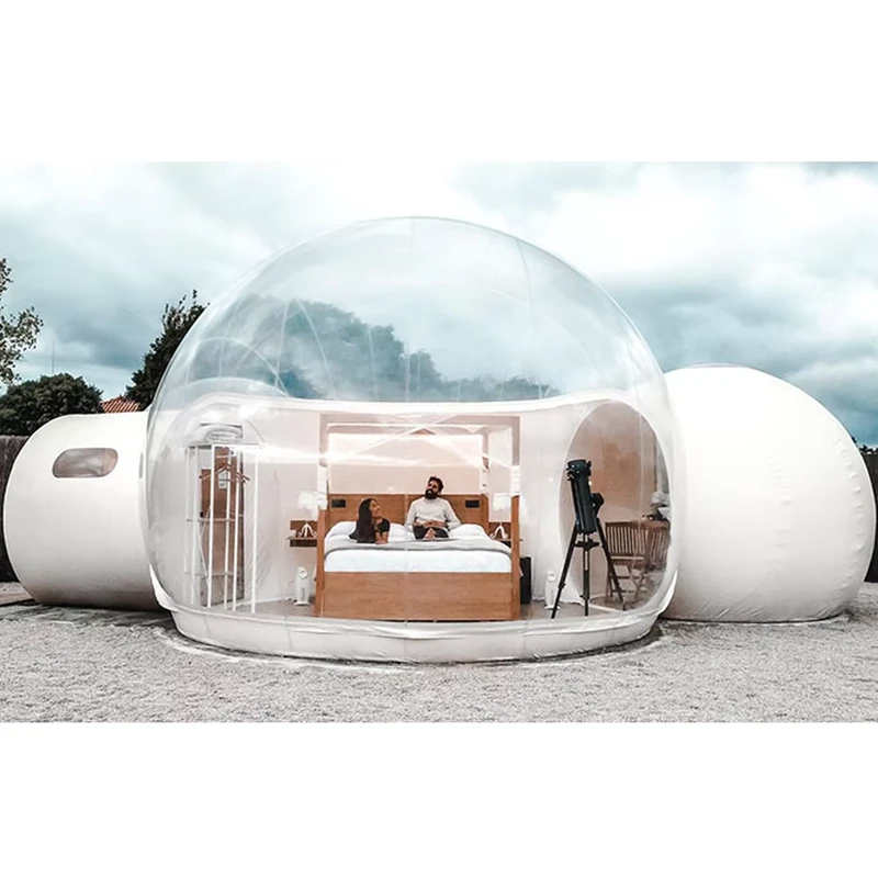 Außenrestaurants Einzelne Tunnel Pop-up Klare Aufblasbare Transparente Blasenzelt Campingzelt Hotel