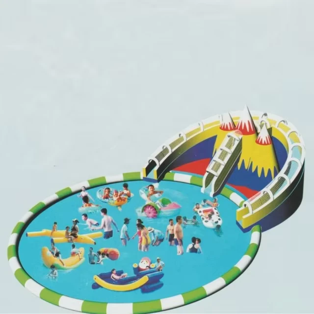 สวนสนุกกลางแจ้งขนาดใหญ่แบบเป่าลม Aqua Park สำหรับเด็ก เกมน้ำลอยน้ำสนุกสำหรับขาย