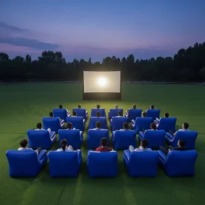 Outdoor Theater Furniture Inflatable Movie Lounger Pop up Event Air Filled Lounger Inflatable Sofa for Event and Camping